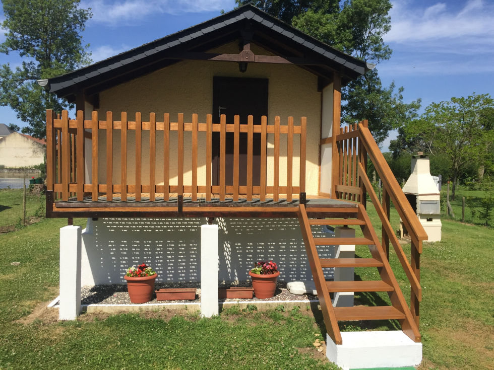 terrasse escalier en Iroko 1